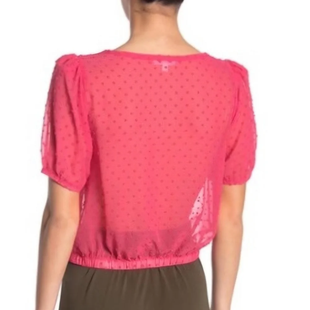NEW Socialite Pink Sheer Blouse Size XS Feminine Romantic Cocquette Girl Summer - Picture 2 of 12